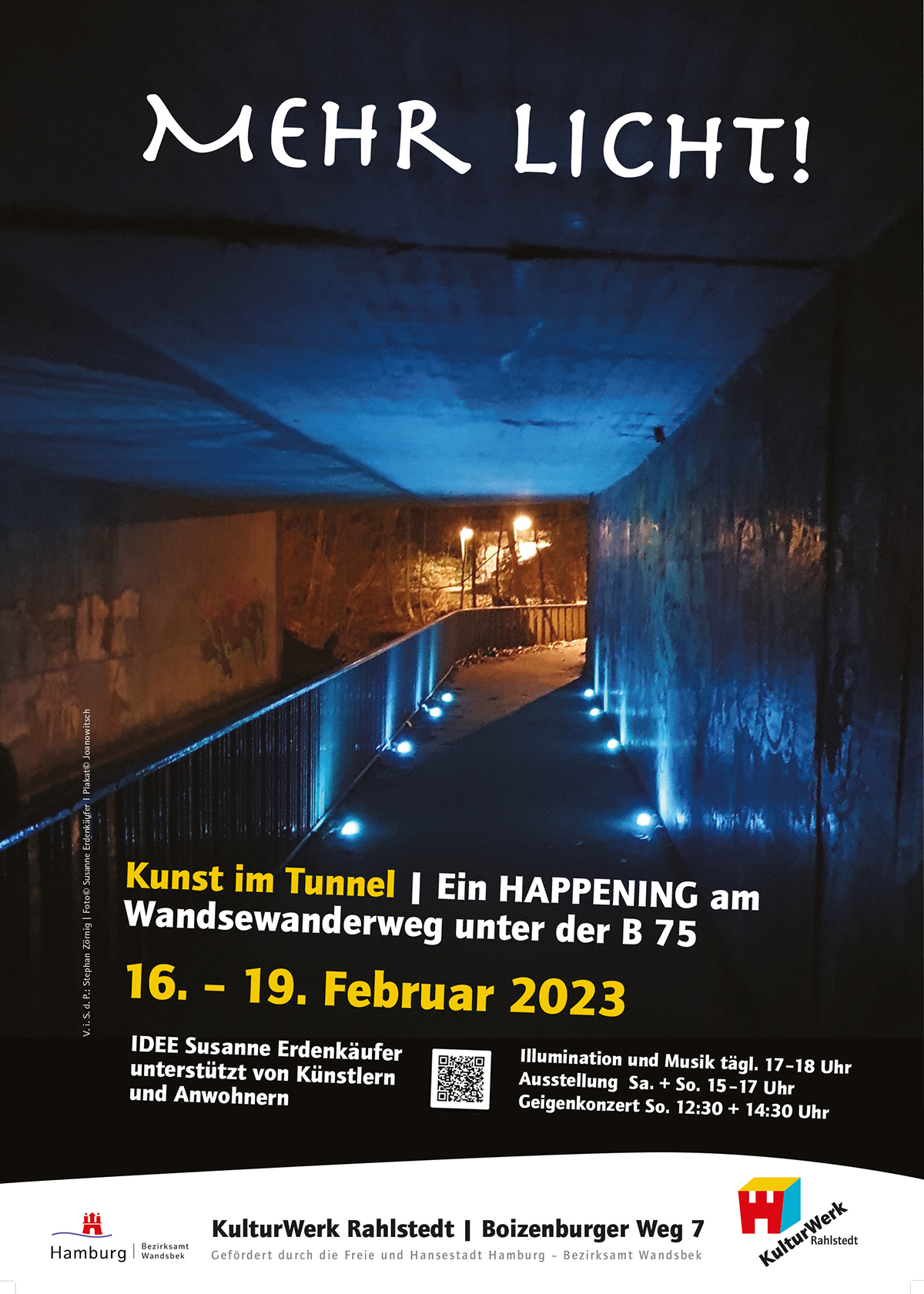 Rahlstedt: Kunst im Tunnel. Happening gegen unbeleuchtete Unterführungen